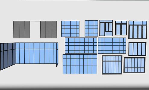 Modern window combination 3d model