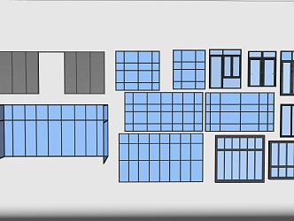 Modern window combination 3d model