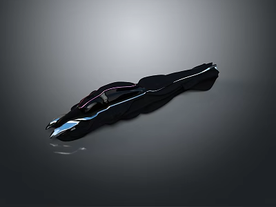 Futuristic Black Concept Car With Sleek Aerodynamic Design And Glowing Accent Lines 3d model