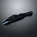 Futuristic Black Concept Car With Sleek Aerodynamic Design And Glowing Accent Lines