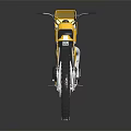 Yellow Suzuki Off Road Motorcycle With Black Seat And Shiny Wheels