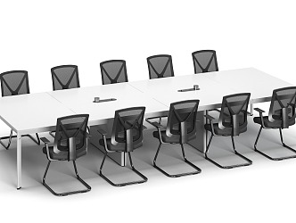 Conference Table Modern Conference Table and Chair Combination Conference Chair 3d model