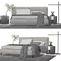 Modern Double Bedside Cabinet Floor Lamp 3d model