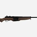 Tactical Rifle With Wooden Stock Black Barrel And Metal Components Design
