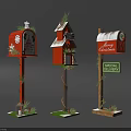 Christmas Themed Mailboxes Photo Check in Spot With Snowflakes Pine Decorations And Merry Christmas Signs