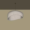 Modern Light Gray Fabric Dome Shaped Pendant Light With Soft Illumination