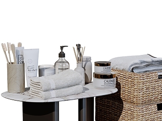 Bathroom ornaments toiletries cosmetics combination bathroom products toiletries 3d model