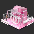 Decorative Pink Kimberlite Diamond DP Display Setup With Diamond Elements And Lighting 3d model
