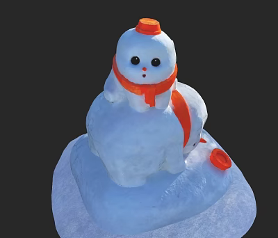 Snowman Carrot Internet Red Snowman Harbin Snowman 3d model