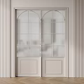 Modern Sliding Doors With Ribbed Glass And Light Colored Frame Design For Interior Use
