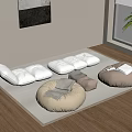 Modern Lazy Sofa Bean Bag Sofa Cushion 3d model