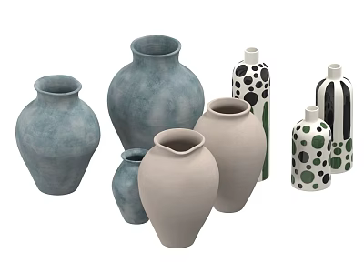 Vase china vase pottery jar bottle 3d model