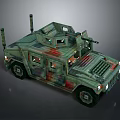 Military Tank Featuring Camouflage Color Scheme And Roof Mounted Weaponry On Armored Chassis