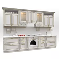 Elegant White Kitchen Interior With Glass Door Cabinets Gold Hardware And Stove