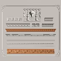 Ornamental Plaster Cornice Mouldings with Intricate Carvings Gold Accents and Decorative Patterns