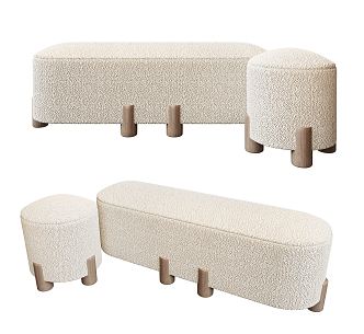 Modern sofa stool sofa stool combination 3d model