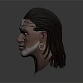 Game and Movie 3D Character Model With Dreadlocks Silver Headband Blue Eyes Beard And Earrings