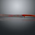 Unique Decorative Knife With Patterned Metal Blade And Red Handle