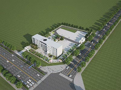 Modern Hospital Building Health Center 3d model