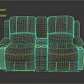 Red Reclining Loveseat With Built In Cup Holders Modern Upholstered Design 3d model