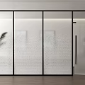 Modern Partition Modern Company Glass Partition Glass Single Door 3d model