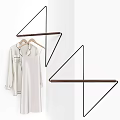 Minimalist Bathroom Cabinet Rack Design With Triangular Black Metal Frame Wooden Shelf And Hanging Towel