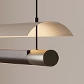 Modern Sleek Pendant Light with Long Wooden Frame and Metal Base Illuminated Warmly