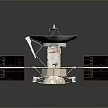 Detailed Spacecraft Probe Featuring Large Dish Antenna And Solar Panels Structure Design 3d model