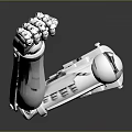 3D Rendered Silver Metal Mechanical Equipment With Precision Components