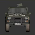 Olive Green Military Pickup With Weapon Mount In Bed Featuring ZOV V 34 CBO Markings