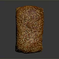 Golden Brown Rectangular Whole Wheat Bread with Sesame and Poppy Seeds on Dark Background