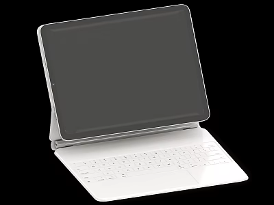 Modern 2 in 1 Tablet With White Keyboard And Black Screen 3d model
