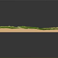Detailed 3D Topographic Terrain Model With Green Surface Undulating Hills And Brown Base