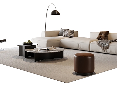 Modern Sofa Coffee Table Combination Fabric Sofa Multi-person Sofa Single Sofa Leather Sofa Stool Floor Lamp Side Table Leisure Chair model