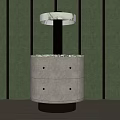Light Luxury Bedside Table Round Bedside Table Lamp 3d model