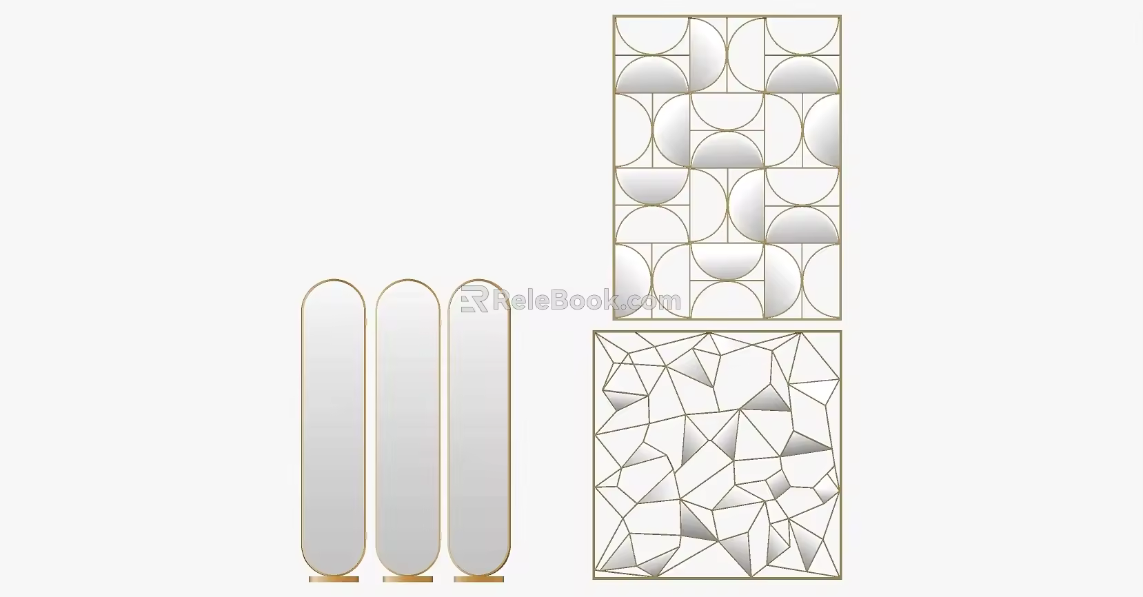 Modern profiled lattice screen partition 3d model