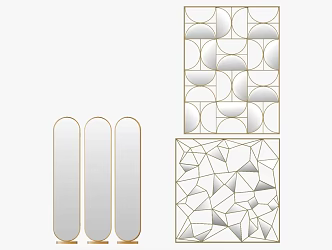 Modern profiled lattice screen partition 3d model