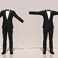 Two Stylish Men In Black Tuxedo Suits With Bow Ties