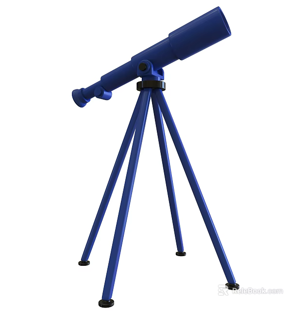 Commercial Blue Telescope Equipment With Tripod Stand Stable Base And Durable Design 3d model 