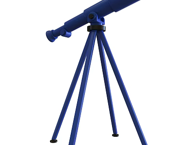 Commercial Blue Telescope Equipment With Tripod Stand Stable Base And Durable Design 3d model
