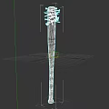Weapon Blood Stained Wooden Baseball Bat With Realistic Blood Splatter And Texture