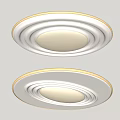 Modern White Circular Ceiling Light With Illuminated Ring Design For Home 3d model