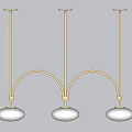Middle Ancient Nordic Dining Table Front Desk Bar Restaurant Chandelier Simple Personalized 3-head Molecular Magic Bean Lamp 3d model
