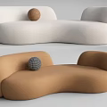 Modern Multiplayer Sofa Curved Sofa 3d model