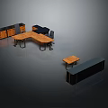 Modern Wooden Dining Chairs With Matching Table In Open Kitchen Interior 3d model