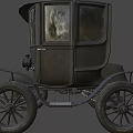 Black Vintage Classic Car With Retro Body Design And Large Wheels