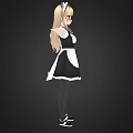 Anime Character with Blonde Hair and Glasses in Maid Costume Arms Outstretched