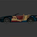 Blue Convertible Car With Open Top Tan Interior And Shiny Exterior
