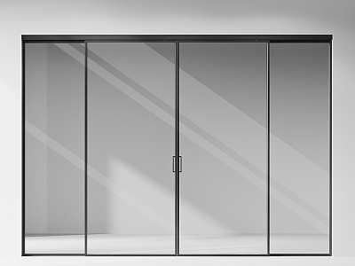 Modern sliding door with extremely narrow frame magnesium aluminum alloy triple linkage hanging rail sliding door glass balcony living room kitchen sliding partition sliding door triple linkage sliding door 3d model