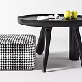 Modern round table coffee table combination 3d model